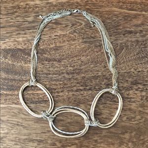 Multi Linked Rings Statement Necklace